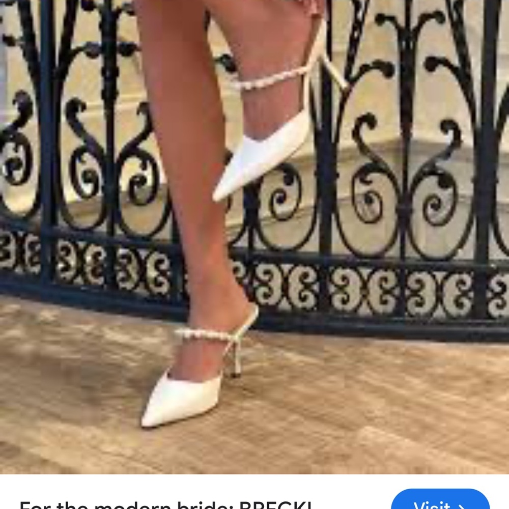 Steve Madden White Embellished Mules